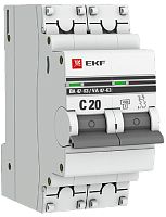 Выключатель автоматический EKF PROxima ВА47-63 2п 20А C 4.5кА картинка